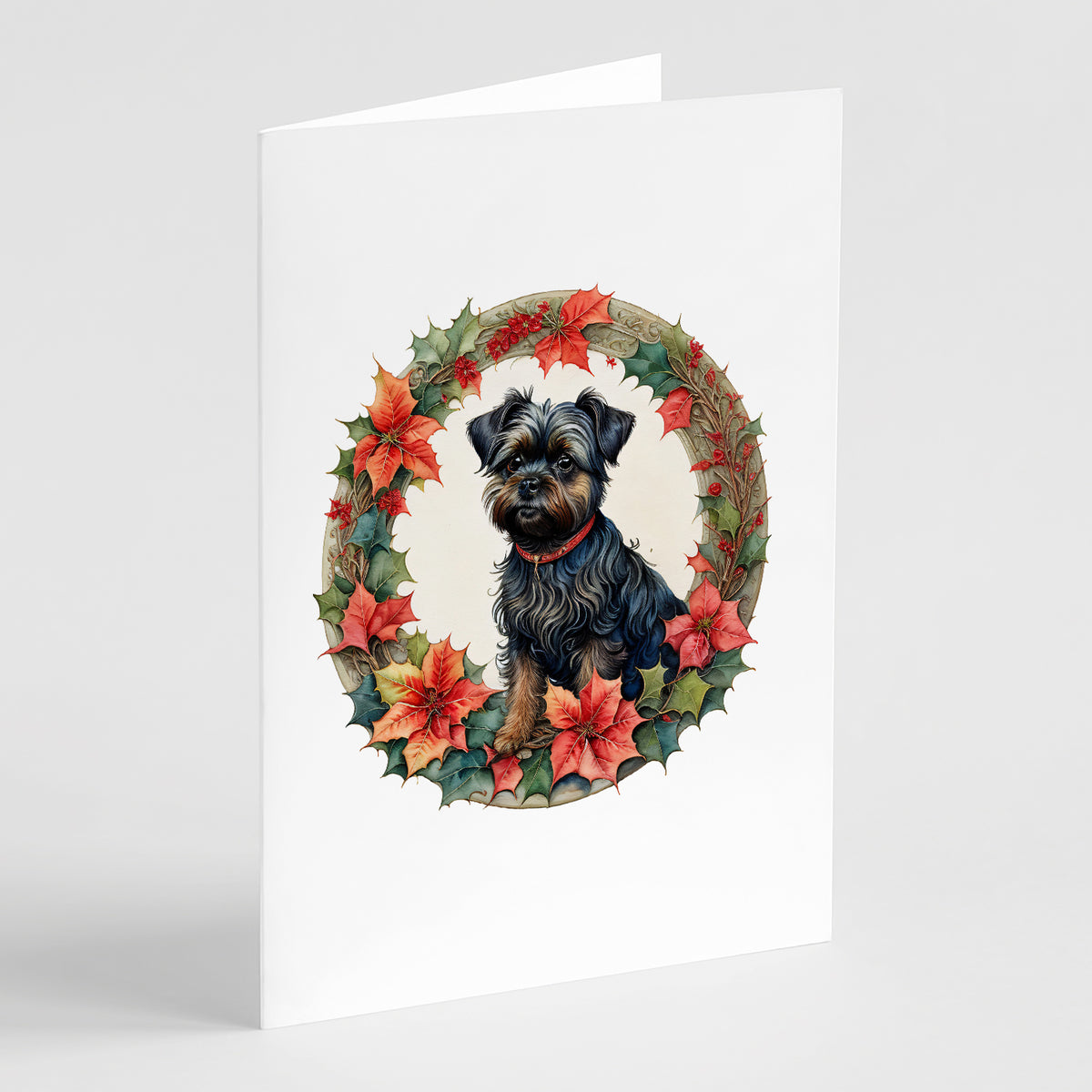 Buy this Affenpinscher Christmas Flowers Greeting Cards Pack of 8