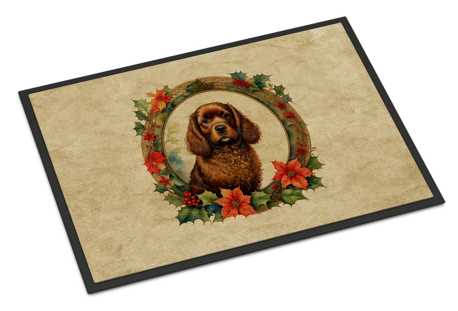 Buy this American Water Spaniel Christmas Flowers Doormat