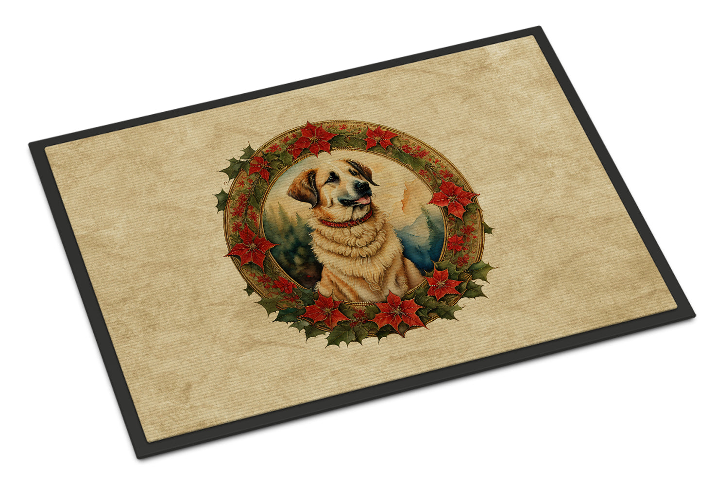 Buy this Anatolian Shepherd Dog Christmas Flowers Doormat