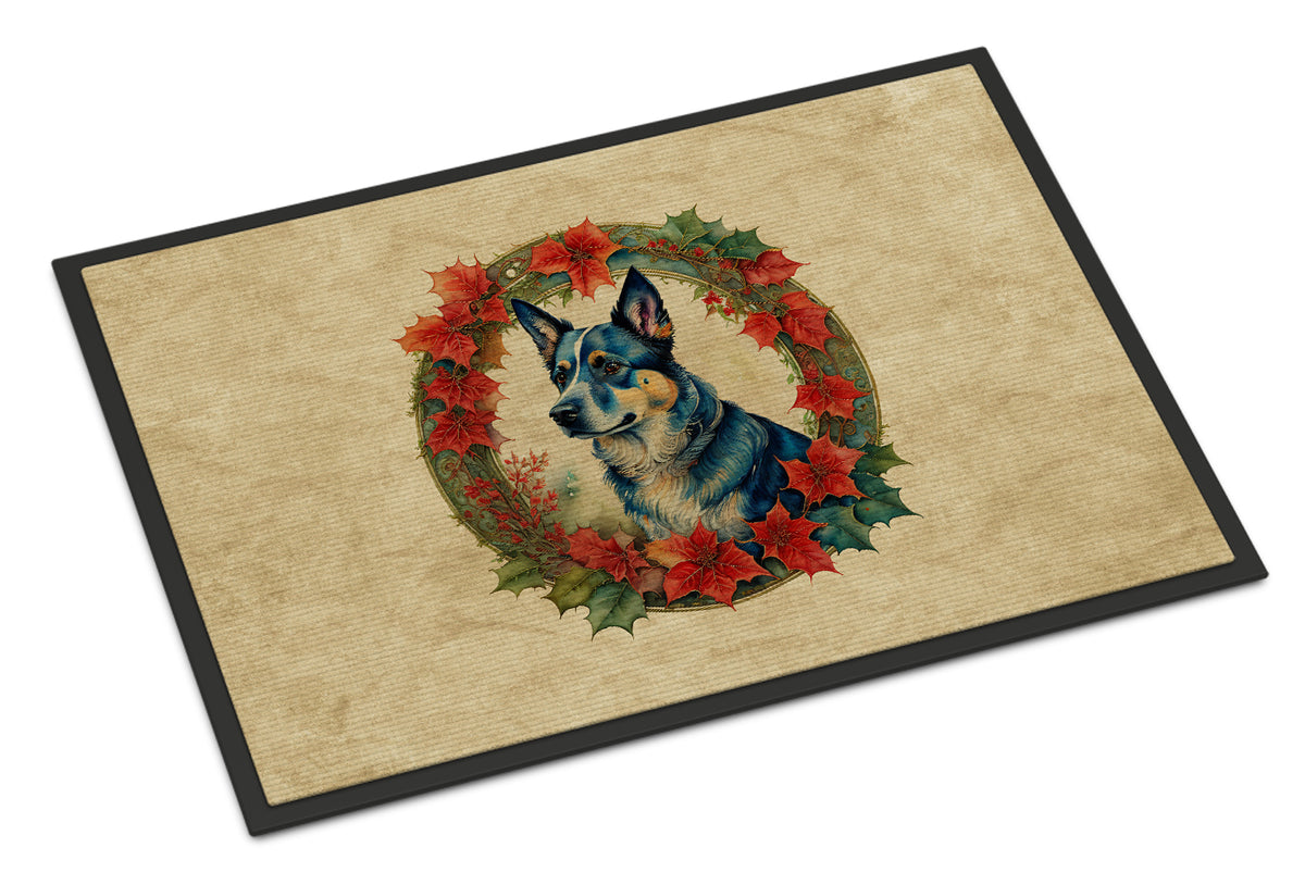 Buy this Australian Cattle Dog Christmas Flowers Doormat
