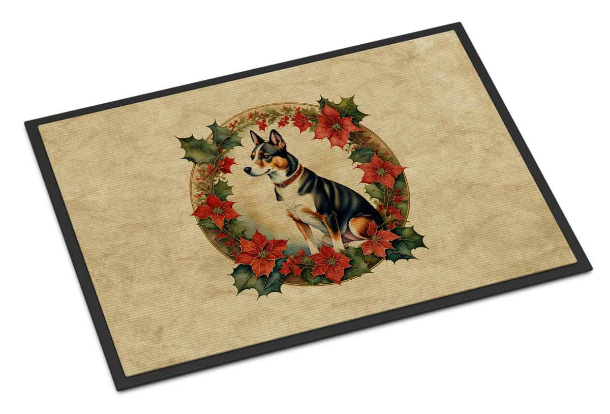 Buy this Basenji Christmas Flowers Doormat