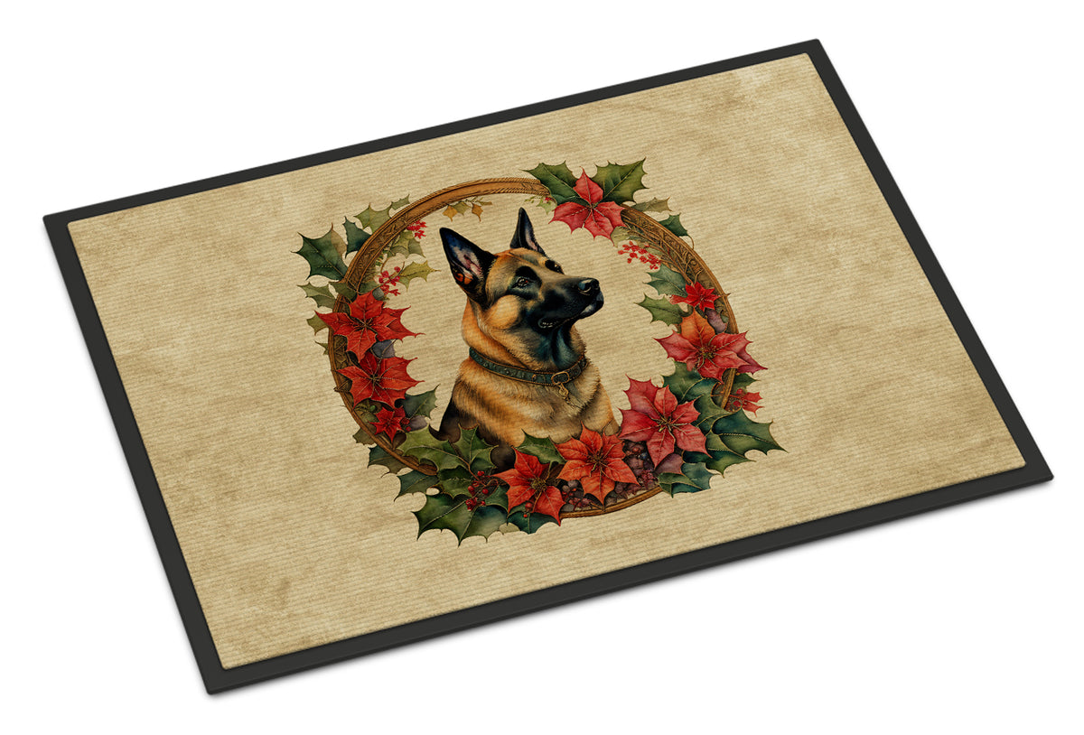 Buy this Belgian Malinois Christmas Flowers Doormat