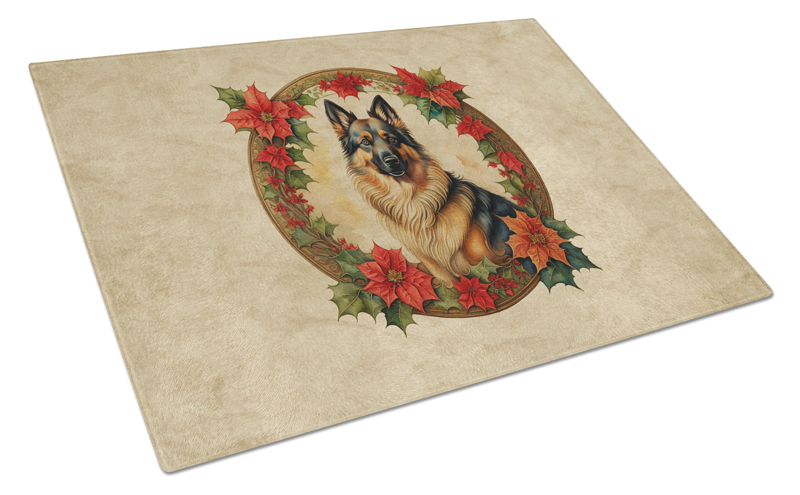 Caroline's Treasures Belgian Tervuren Christmas Flowers Glass Cutting Boards – Durable, Decorative Kitchen Art