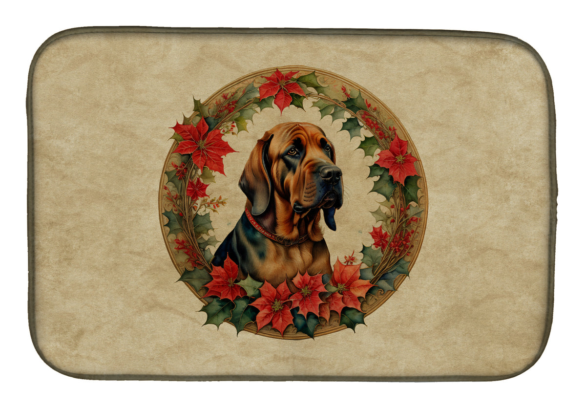 Buy this Bloodhound Christmas Flowers Dish Drying Mat