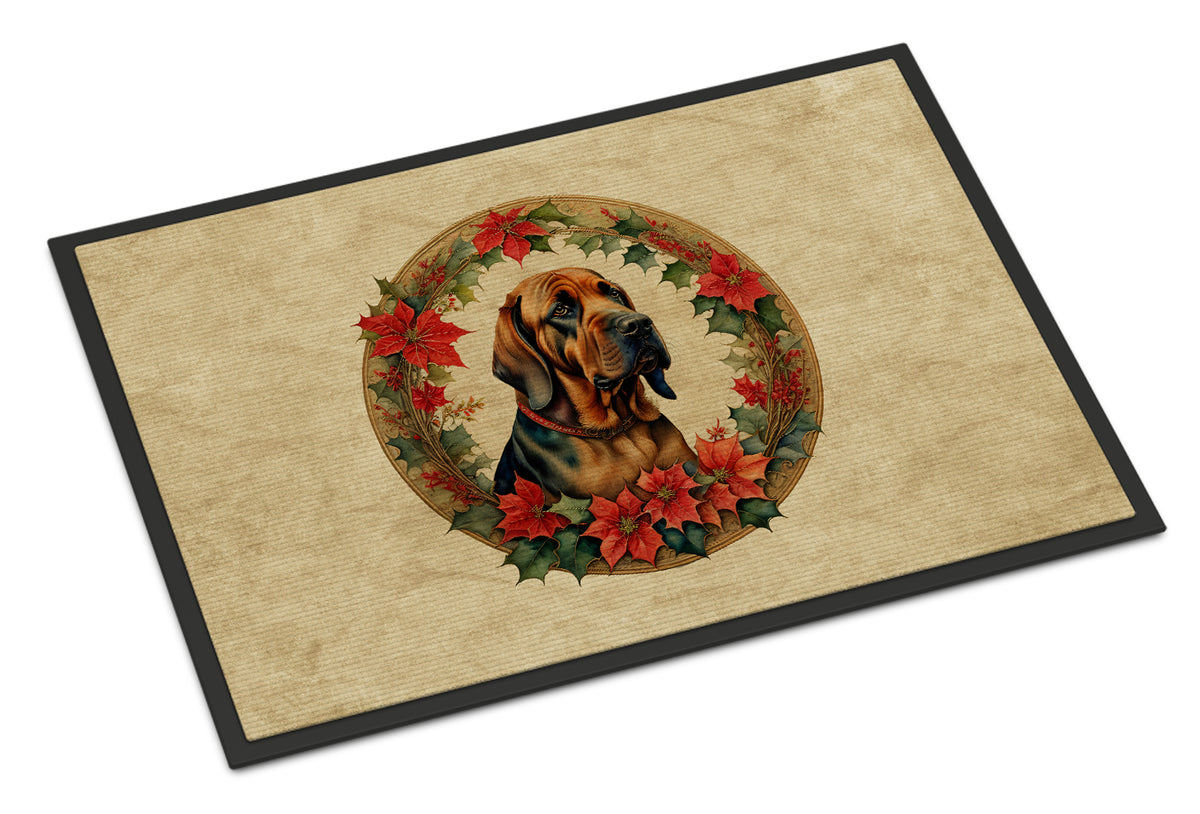 Buy this Bloodhound Christmas Flowers Doormat
