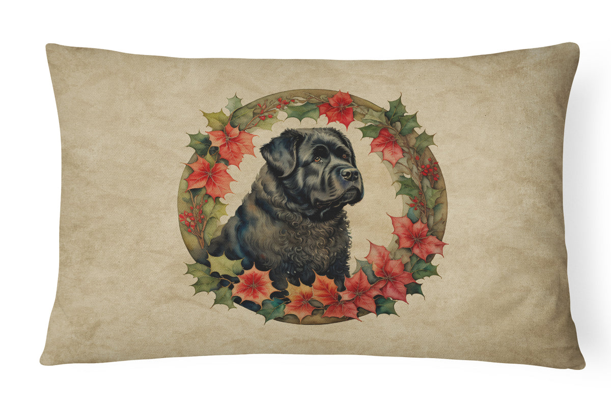 Buy this Bouvier des Flandres Christmas Flowers Throw Pillow