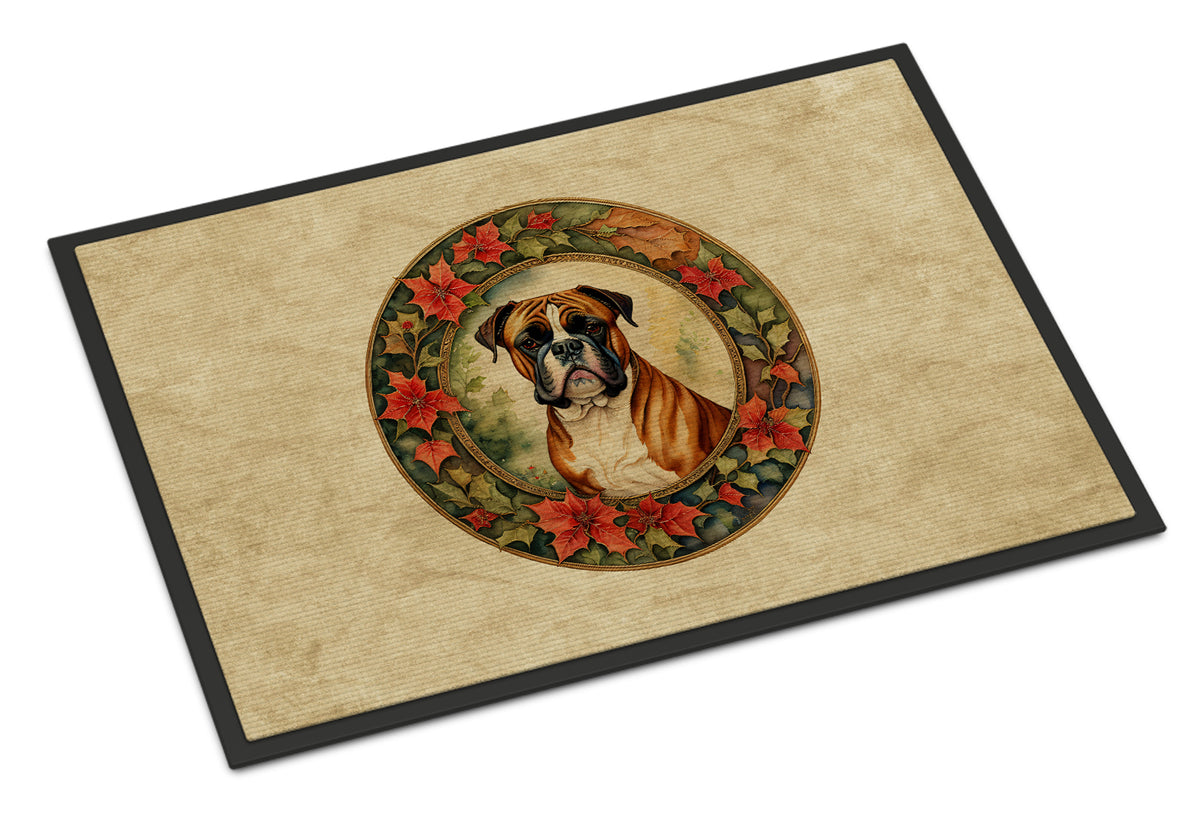 Buy this Boxer Christmas Flowers Doormat