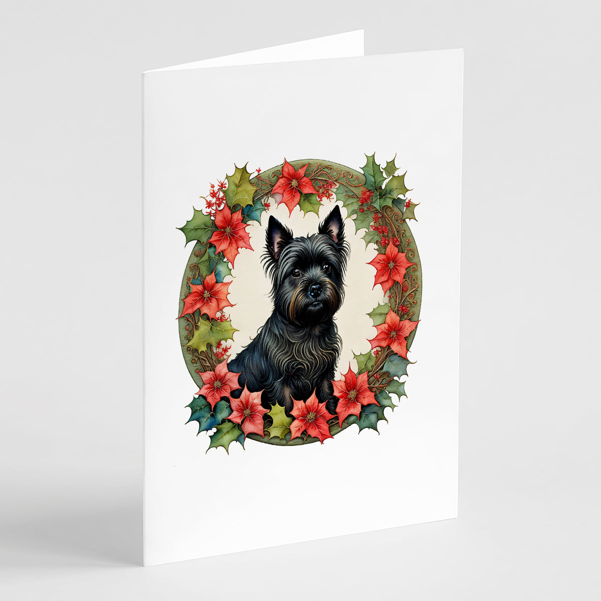 Buy this Cairn Terrier Christmas Flowers Greeting Cards Pack of 8