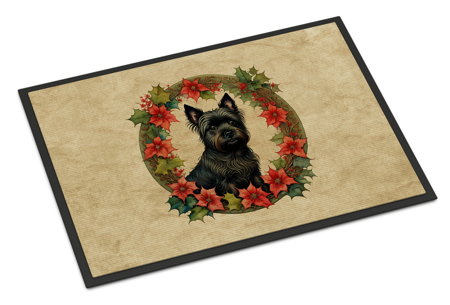 Buy this Cairn Terrier Christmas Flowers Doormat