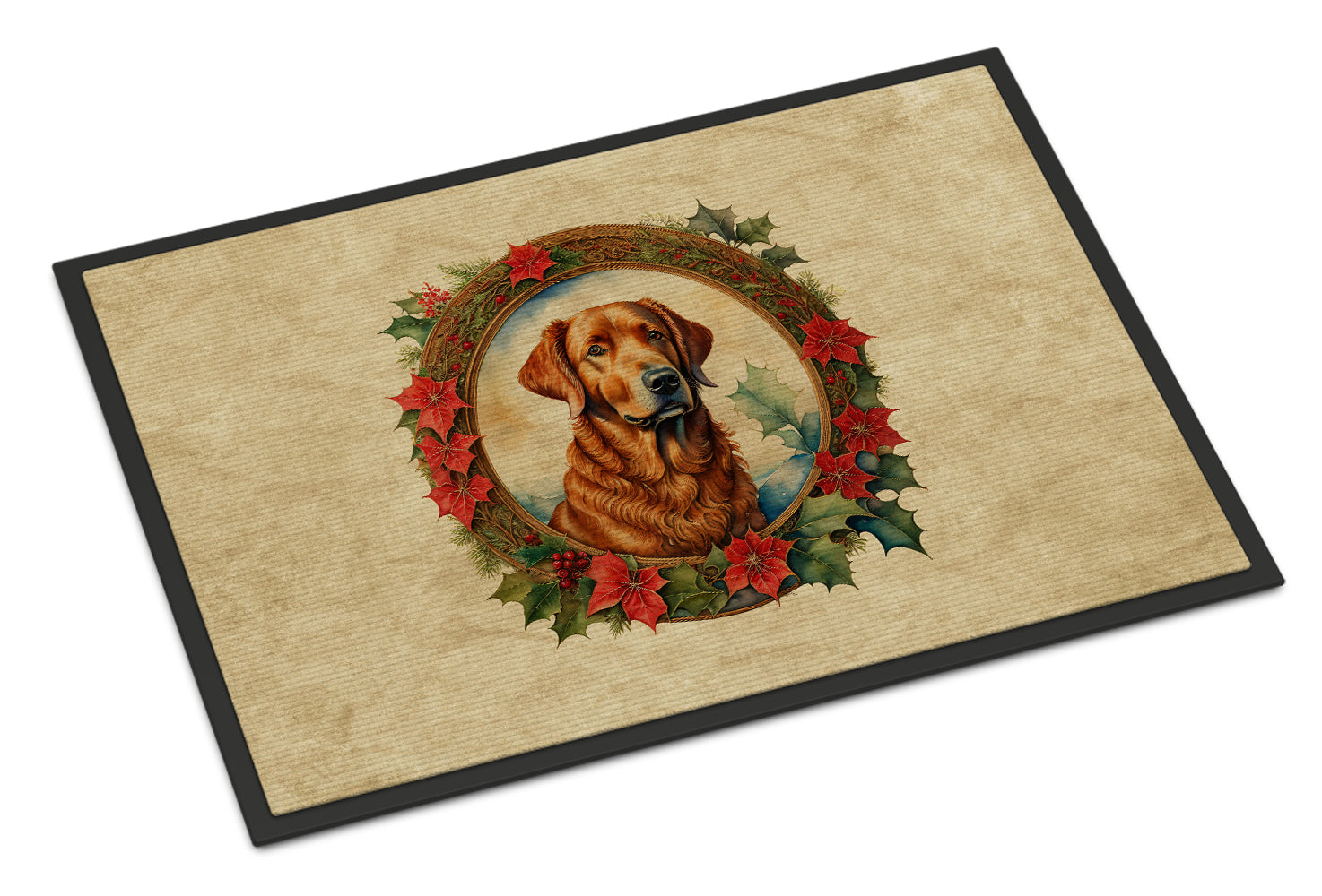 Buy this Chesapeake Bay Retriever Christmas Flowers Doormat