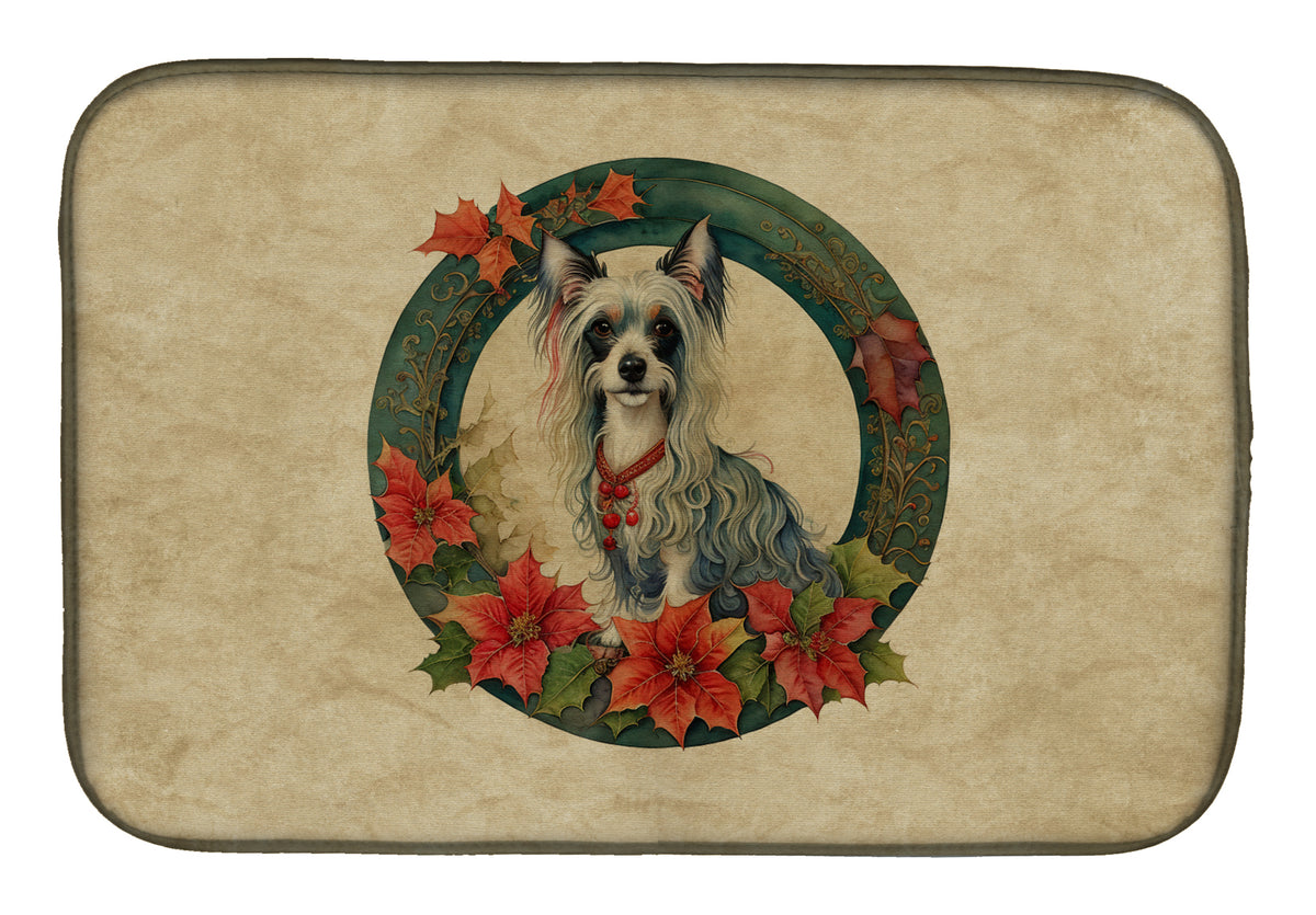 Buy this Chinese Crested Christmas Flowers Dish Drying Mat