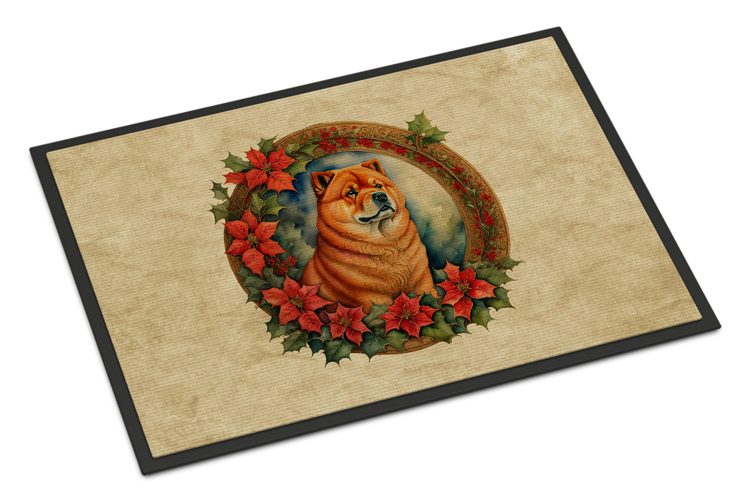 Buy this Chow Chow Christmas Flowers Doormat