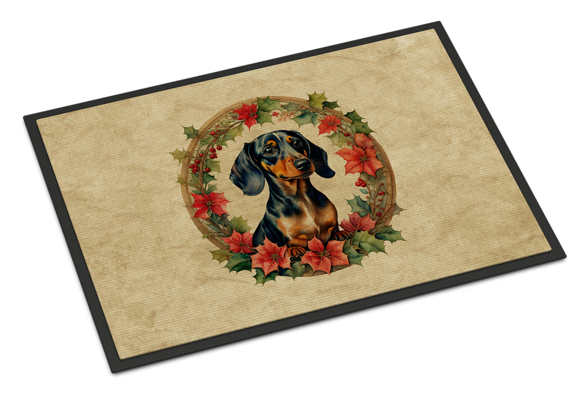 Buy this Dachshund Christmas Flowers Doormat
