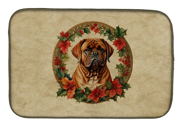Buy this Dogue de Bordeaux Christmas Flowers Dish Drying Mat
