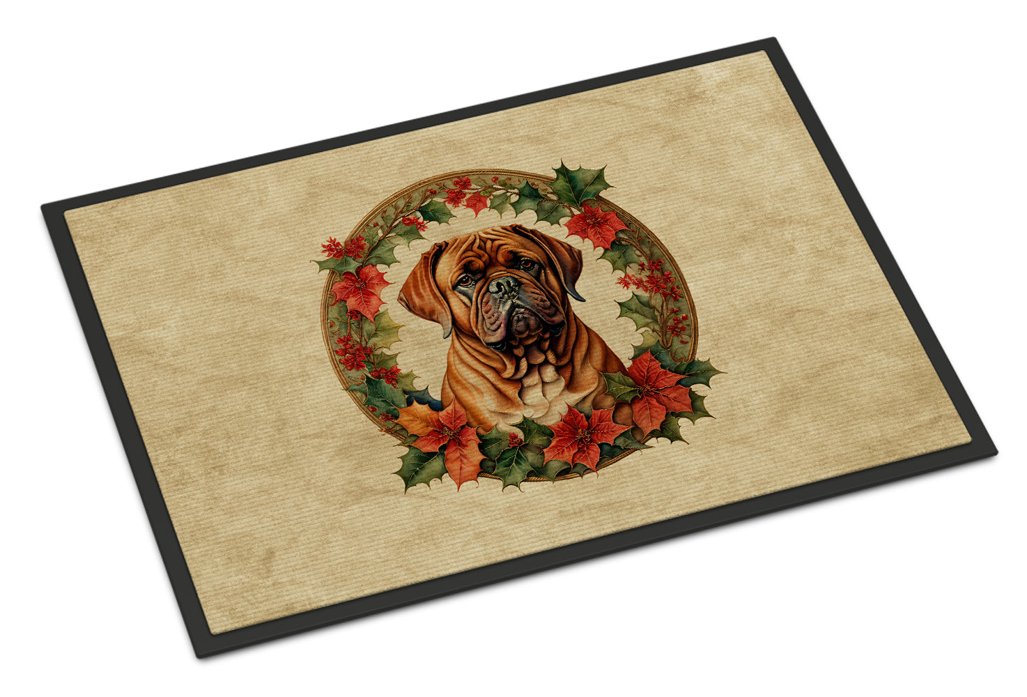 Buy this Dogue de Bordeaux Christmas Flowers Doormat