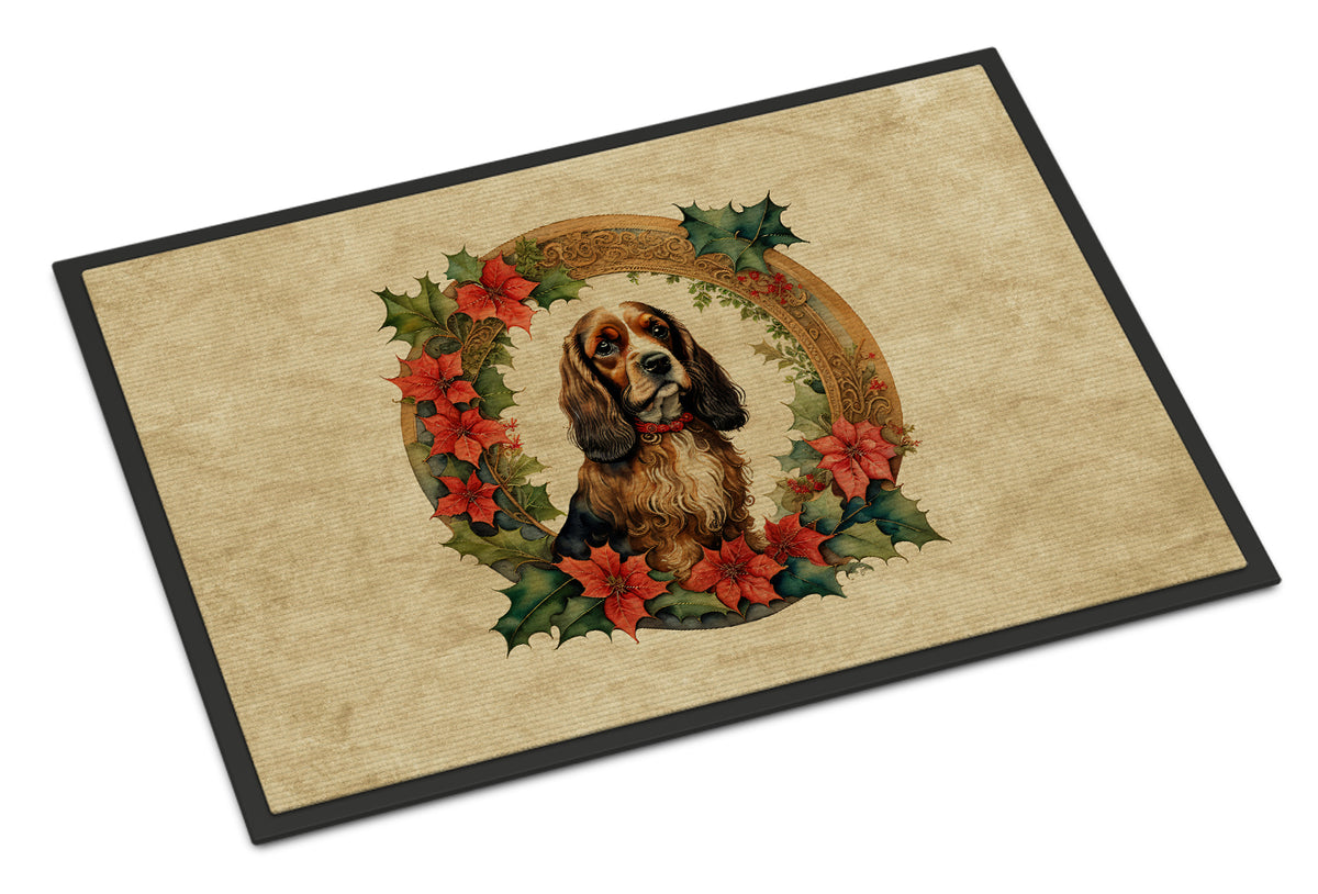 Buy this English Cocker Spaniel Christmas Flowers Doormat
