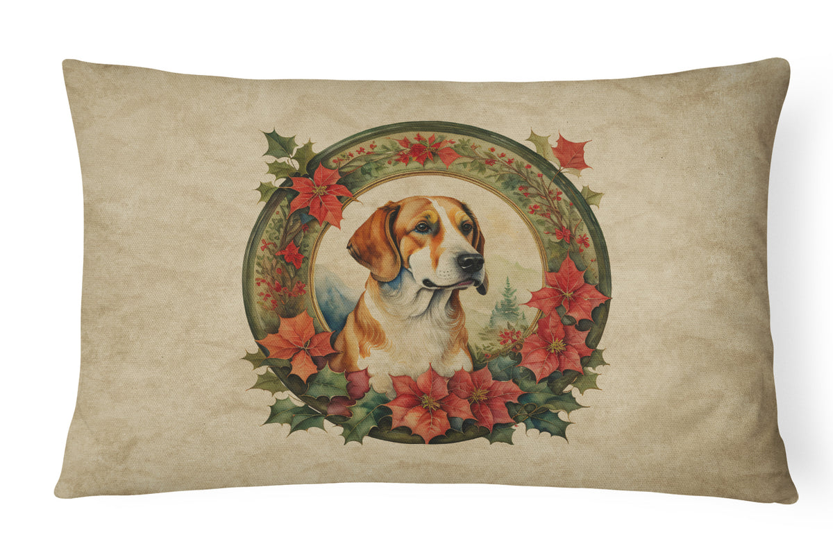 Buy this English Foxhound Christmas Flowers Throw Pillow