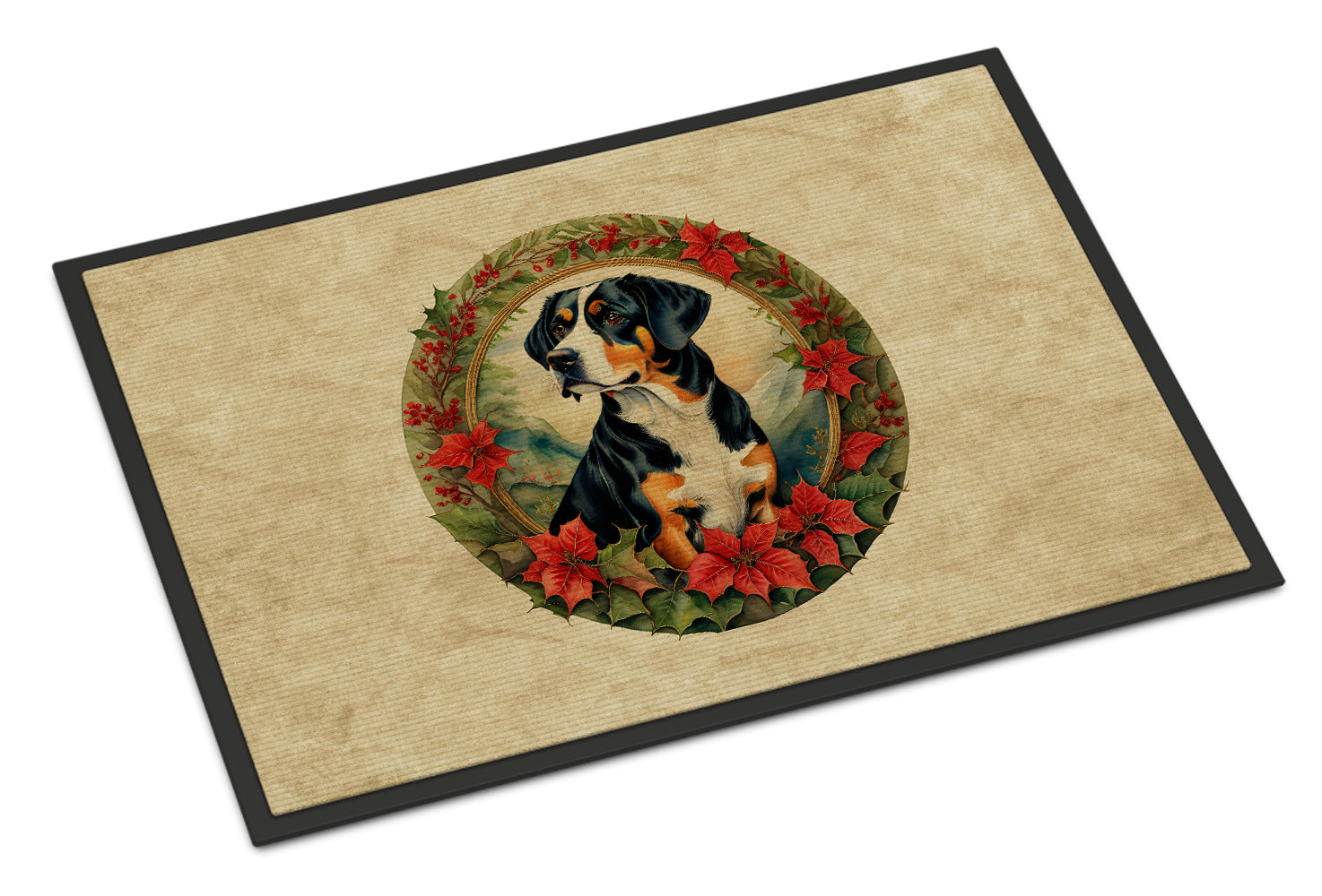 Buy this Entlebucher Mountain Dog Christmas Flowers Doormat