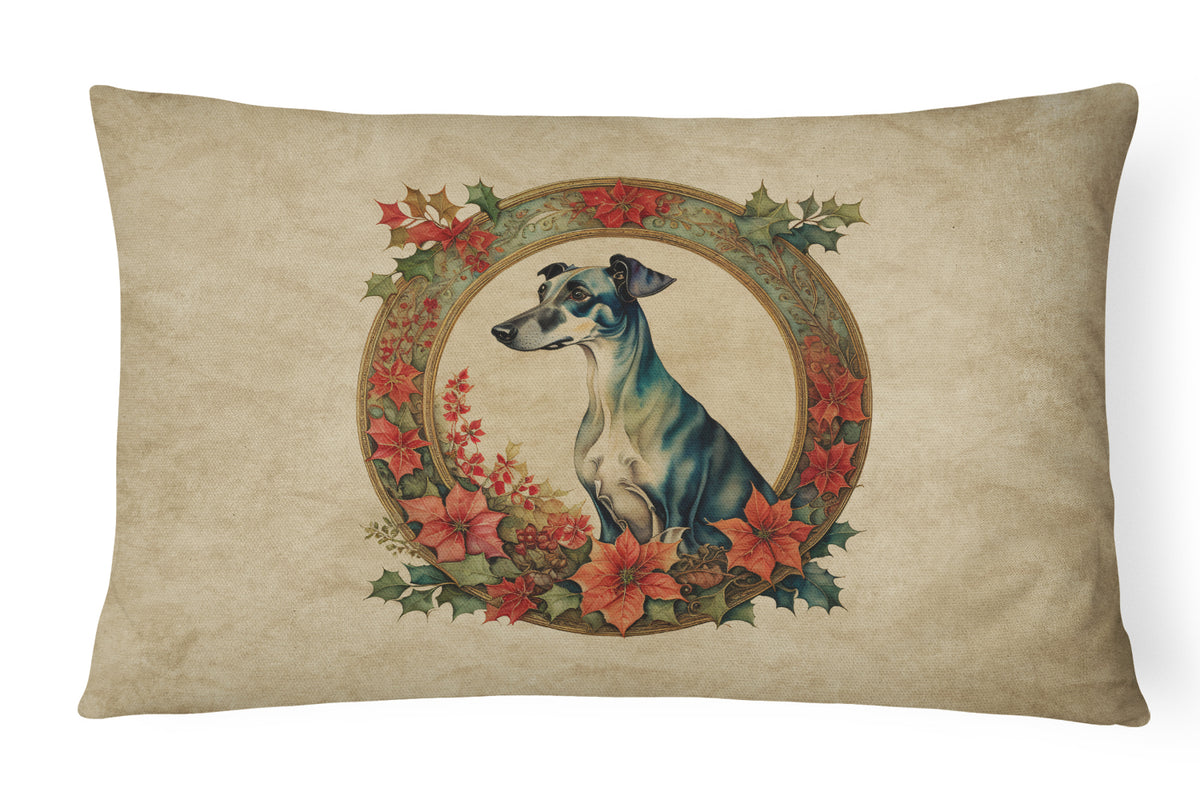 Buy this Greyhound Christmas Flowers Throw Pillow