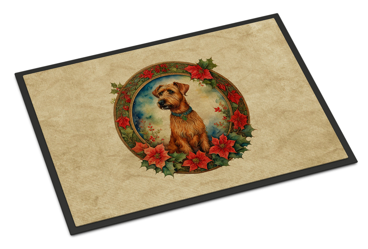 Buy this Irish Terrier Christmas Flowers Doormat
