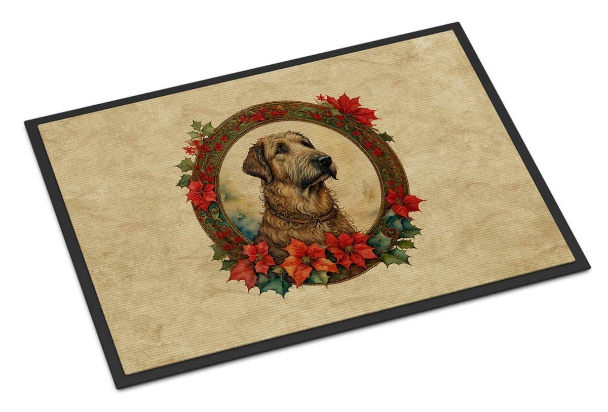 Buy this Irish Wolfhound Christmas Flowers Doormat