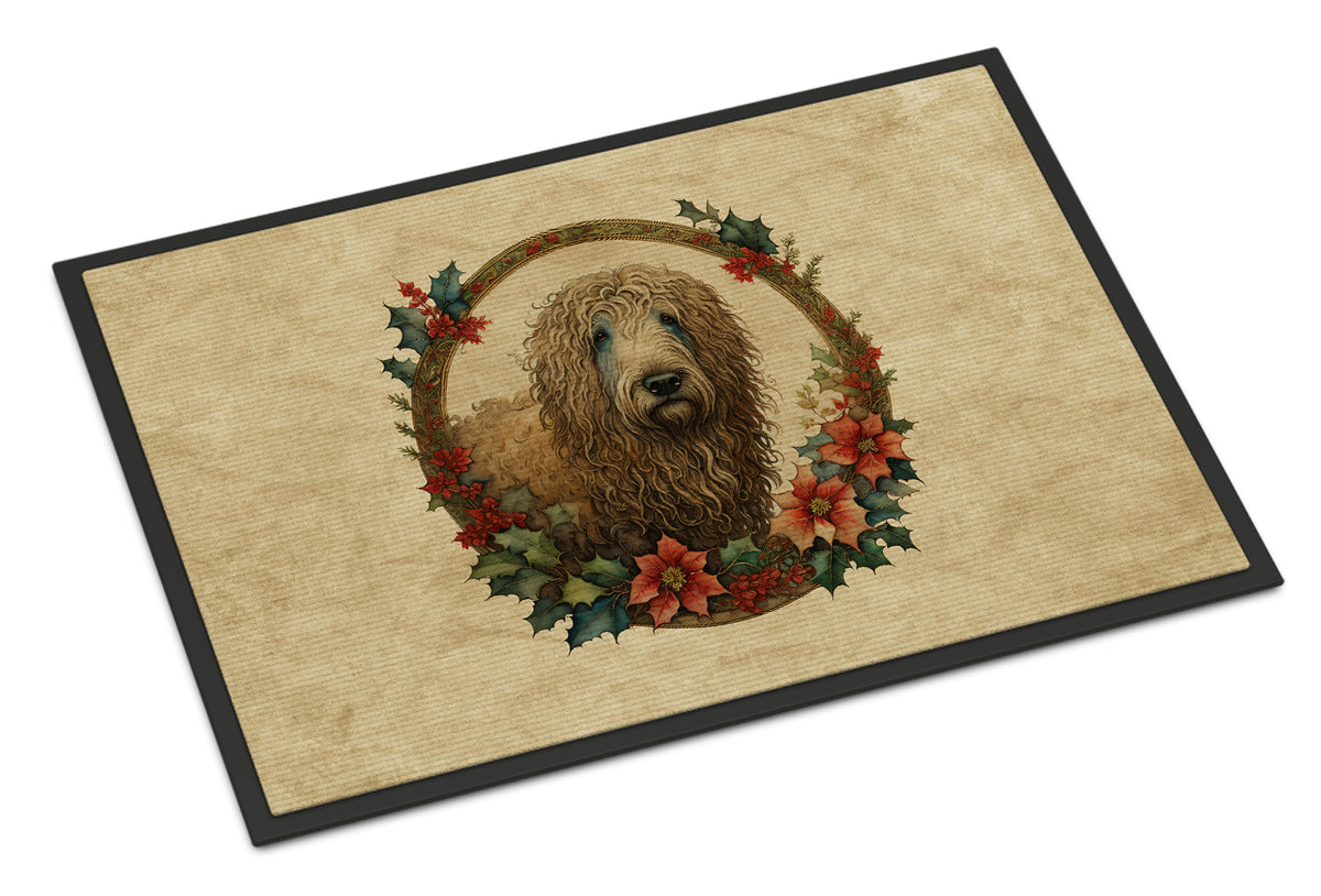 Buy this Komondor Christmas Flowers Doormat