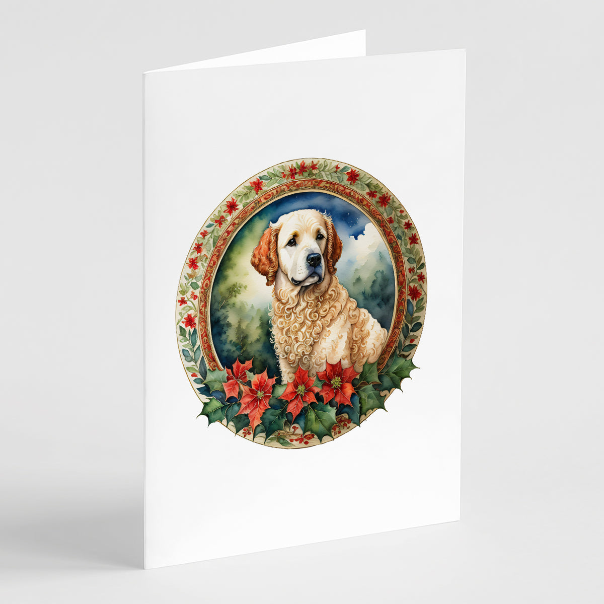 Buy this Kuvasz Christmas Flowers Greeting Cards Pack of 8