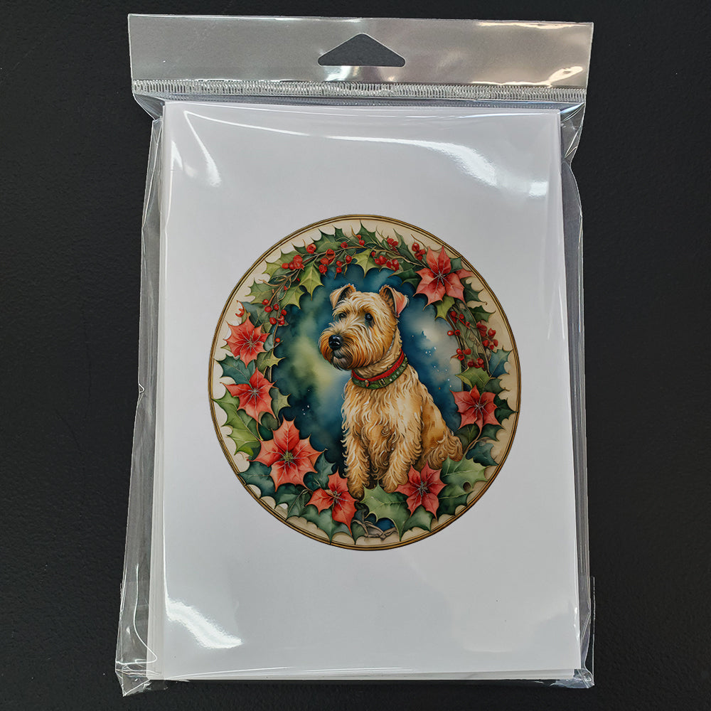 Lakeland Terrier Christmas Flowers Greeting Cards Pack of 8