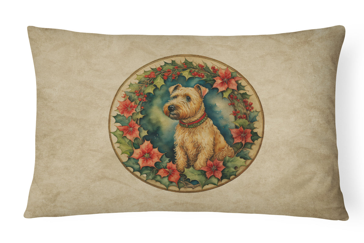 Buy this Lakeland Terrier Christmas Flowers Throw Pillow