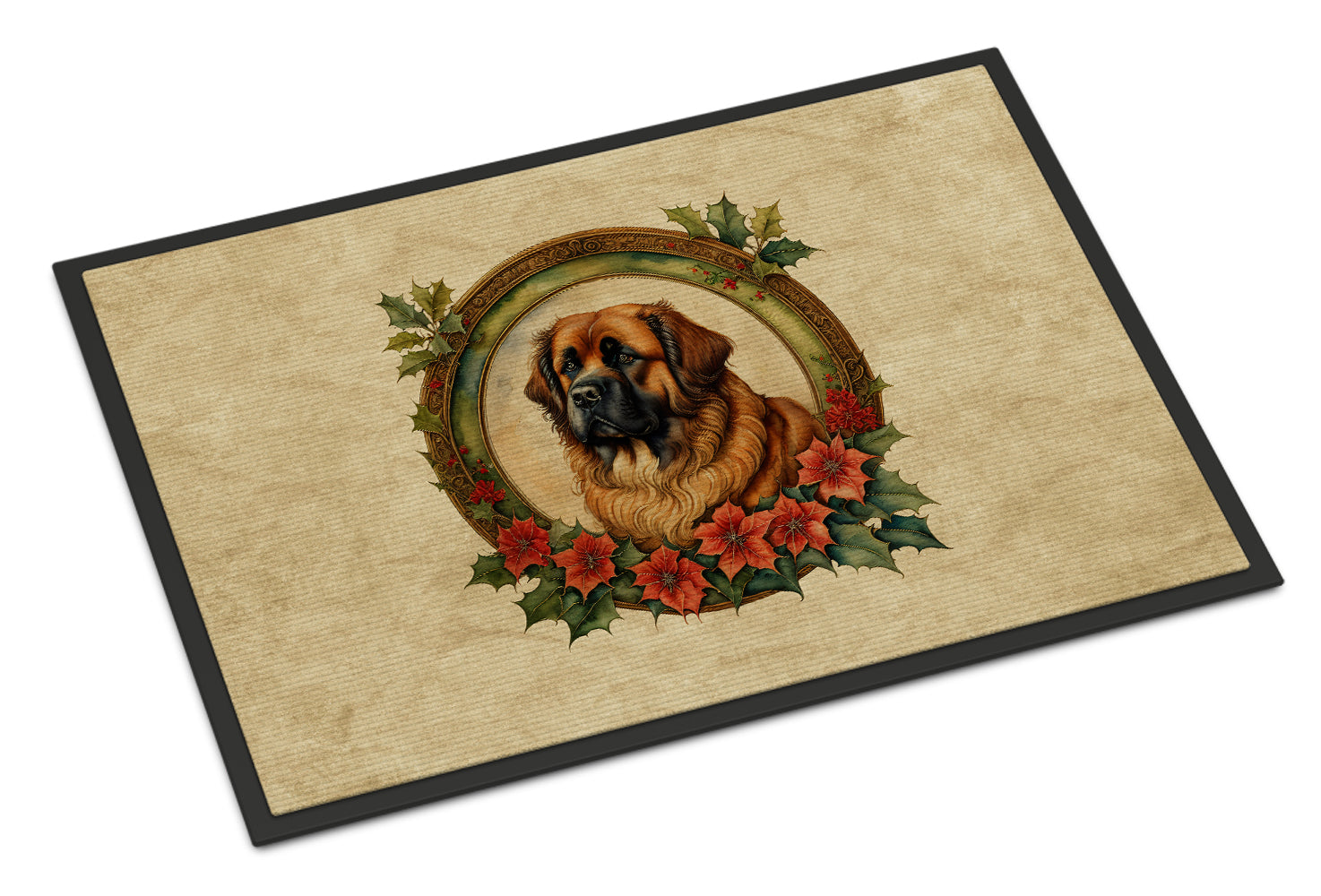 Buy this Leonberger Christmas Flowers Doormat