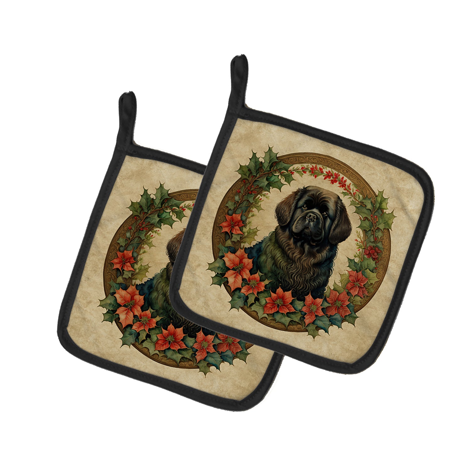 Buy this Newfoundland Christmas Flowers Pair of Pot Holders