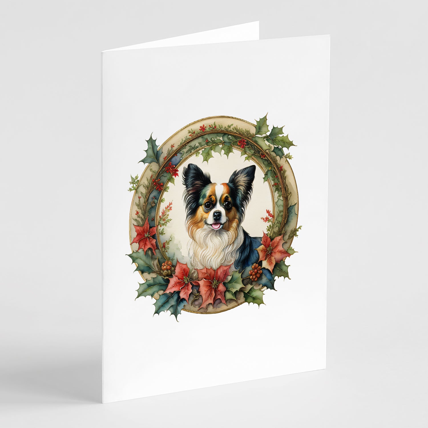 Buy this Papillon Christmas Flowers Greeting Cards Pack of 8