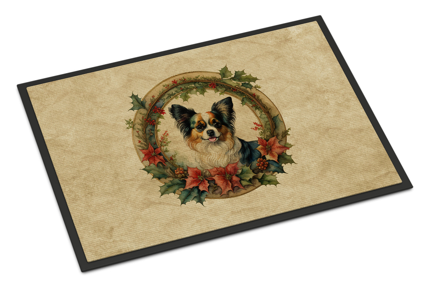 Buy this Papillon Christmas Flowers Doormat