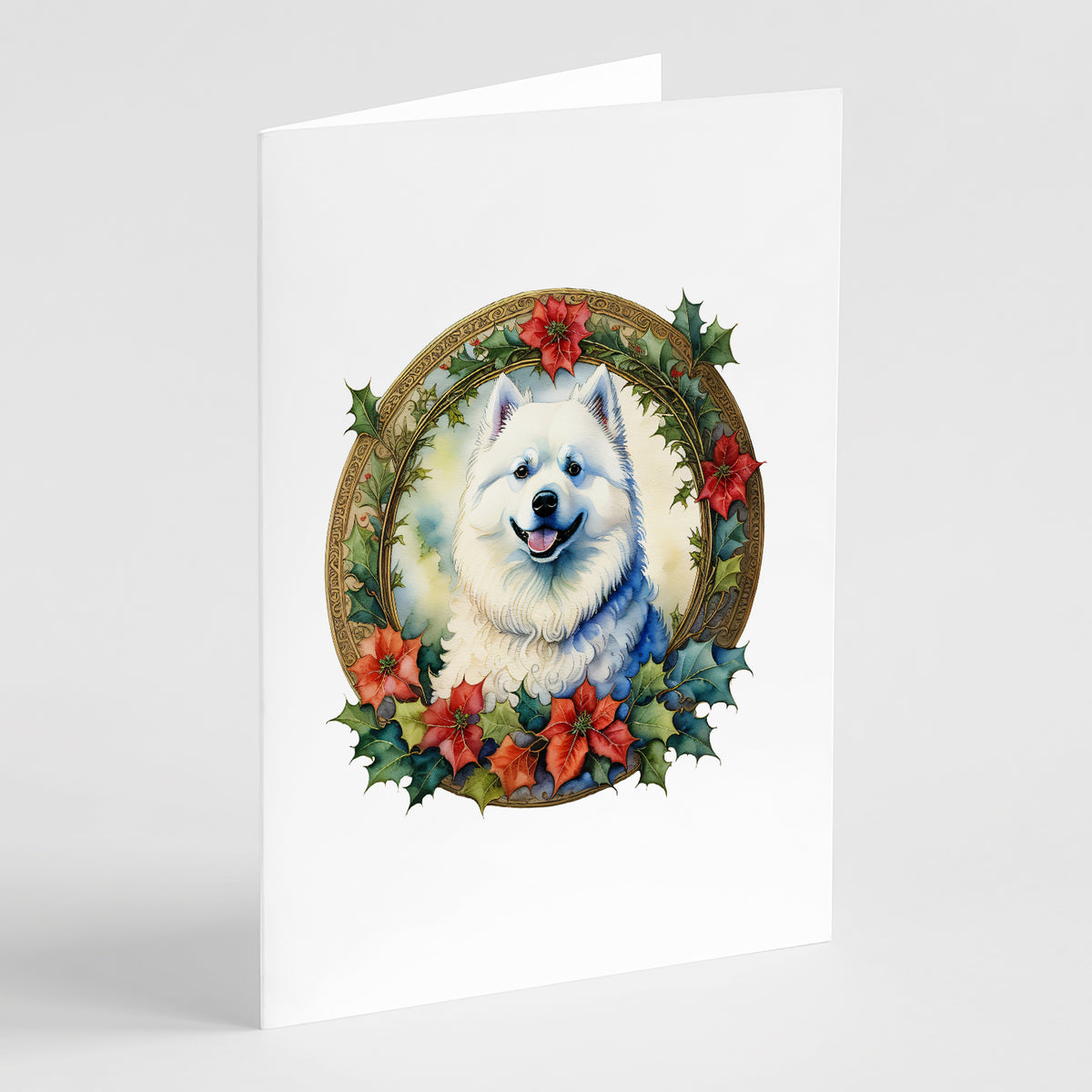 Buy this Samoyed Christmas Flowers Greeting Cards Pack of 8