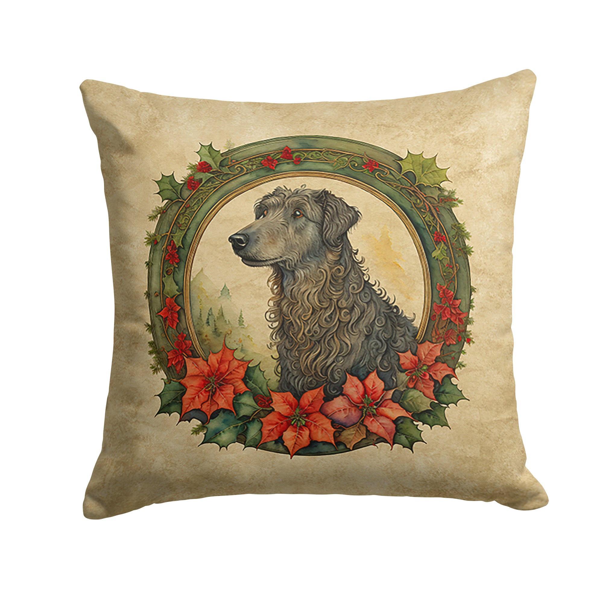 Buy this Scottish Deerhound Christmas Flowers Throw Pillow