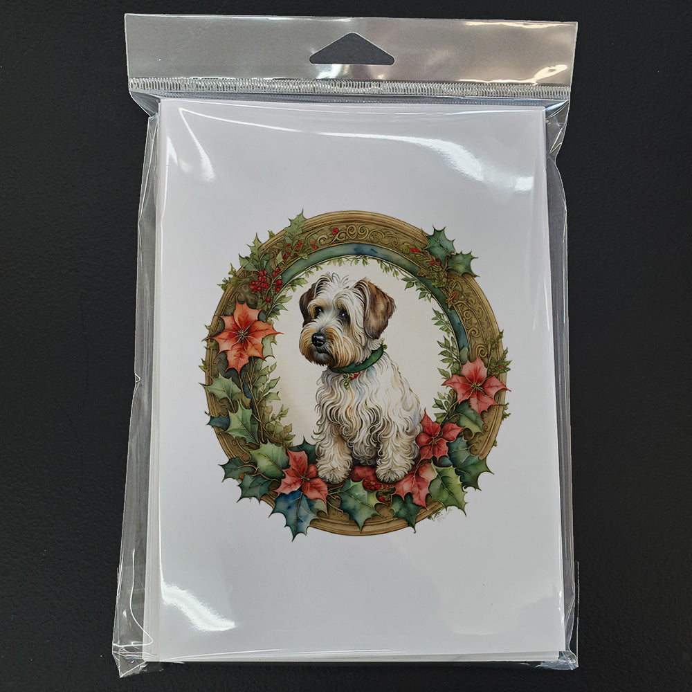 Sealyham Terrier Christmas Flowers Greeting Cards Pack of 8
