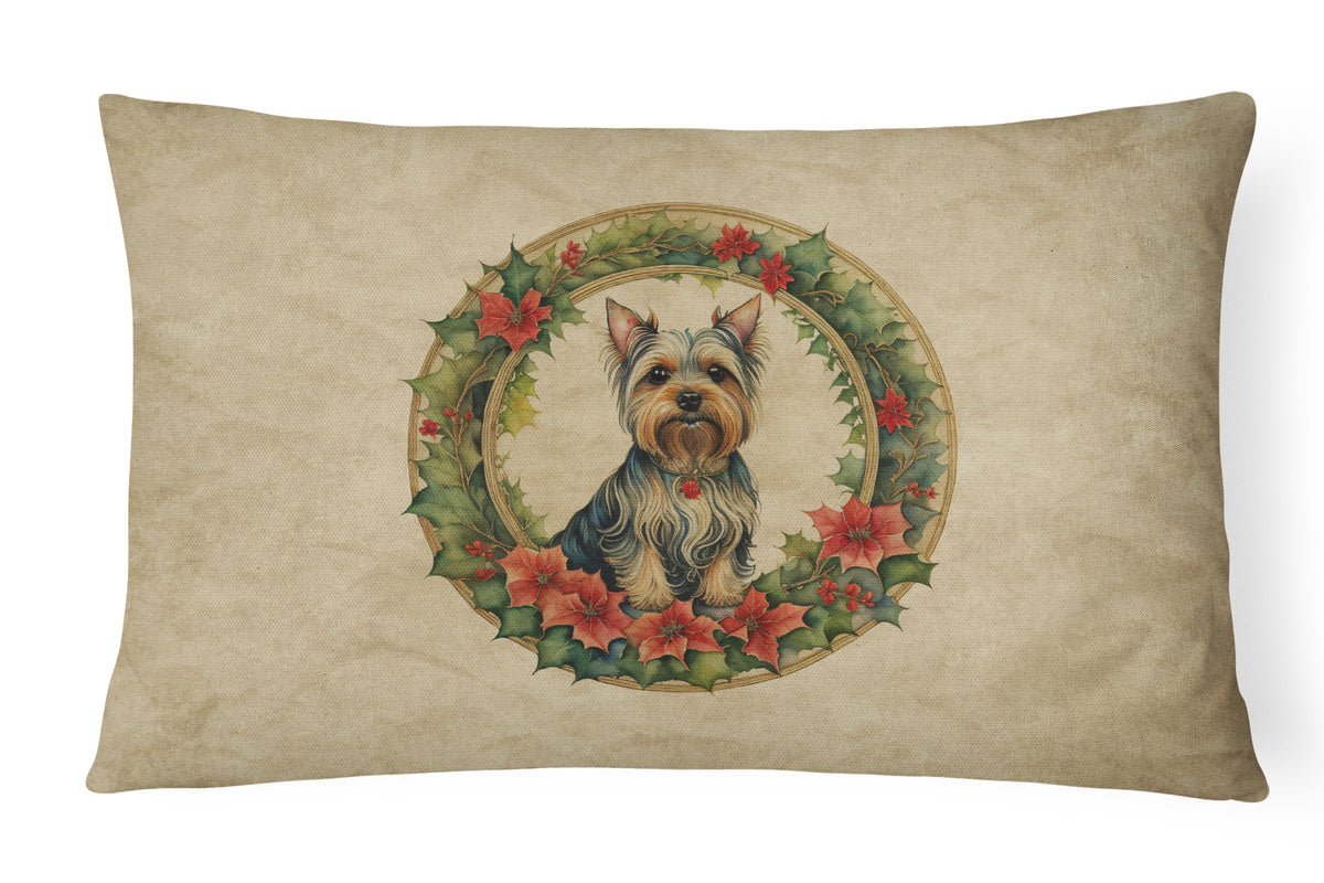 Buy this Silky Terrier Christmas Flowers Throw Pillow