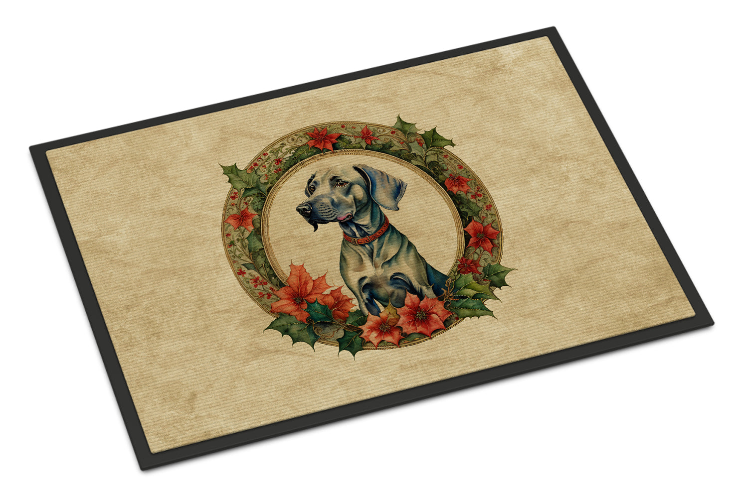Buy this Weimaraner Christmas Flowers Doormat
