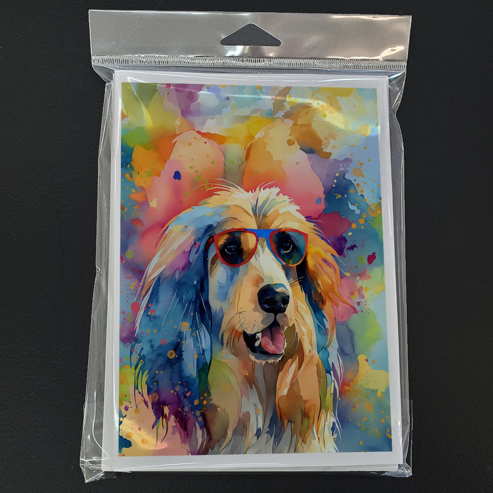 Afghan Hound Hippie Dawg Greeting Cards Pack of 8