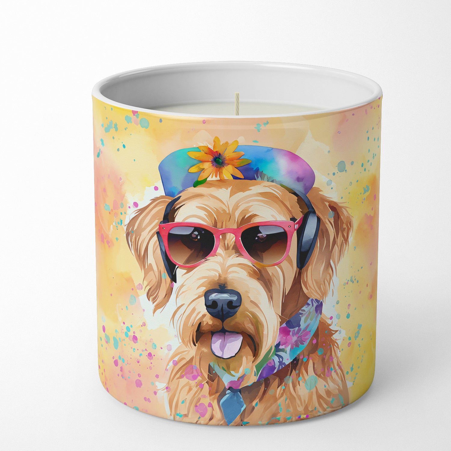 Airedale Terrier Hippie Dawg Decorative Soy Candle