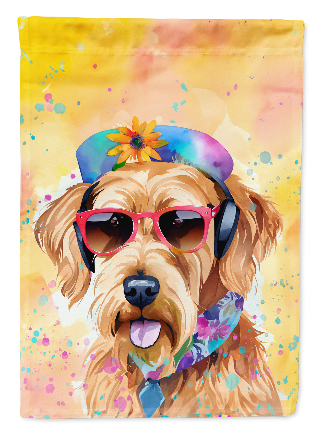 Buy this Airedale Terrier Hippie Dawg House Flag