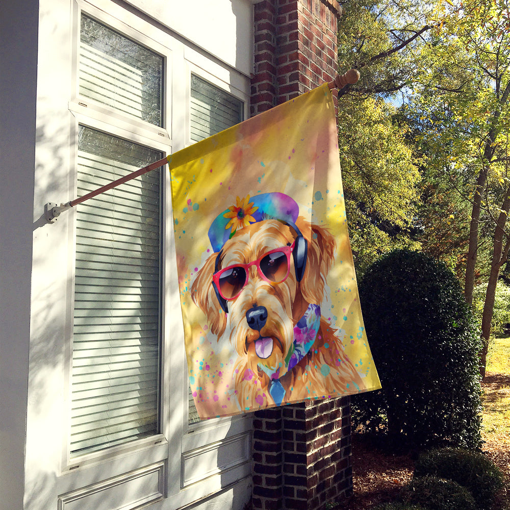 Airedale Terrier Hippie Dawg House Flag