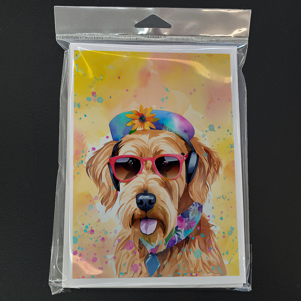 Airedale Terrier Hippie Dawg Greeting Cards Pack of 8