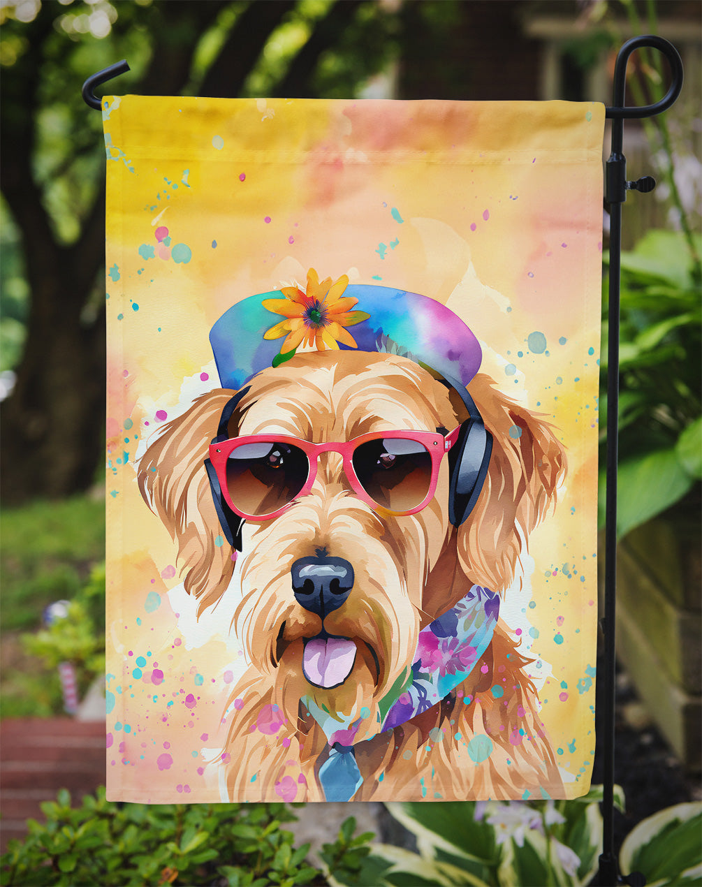 Airedale Terrier Hippie Dawg Garden Flag