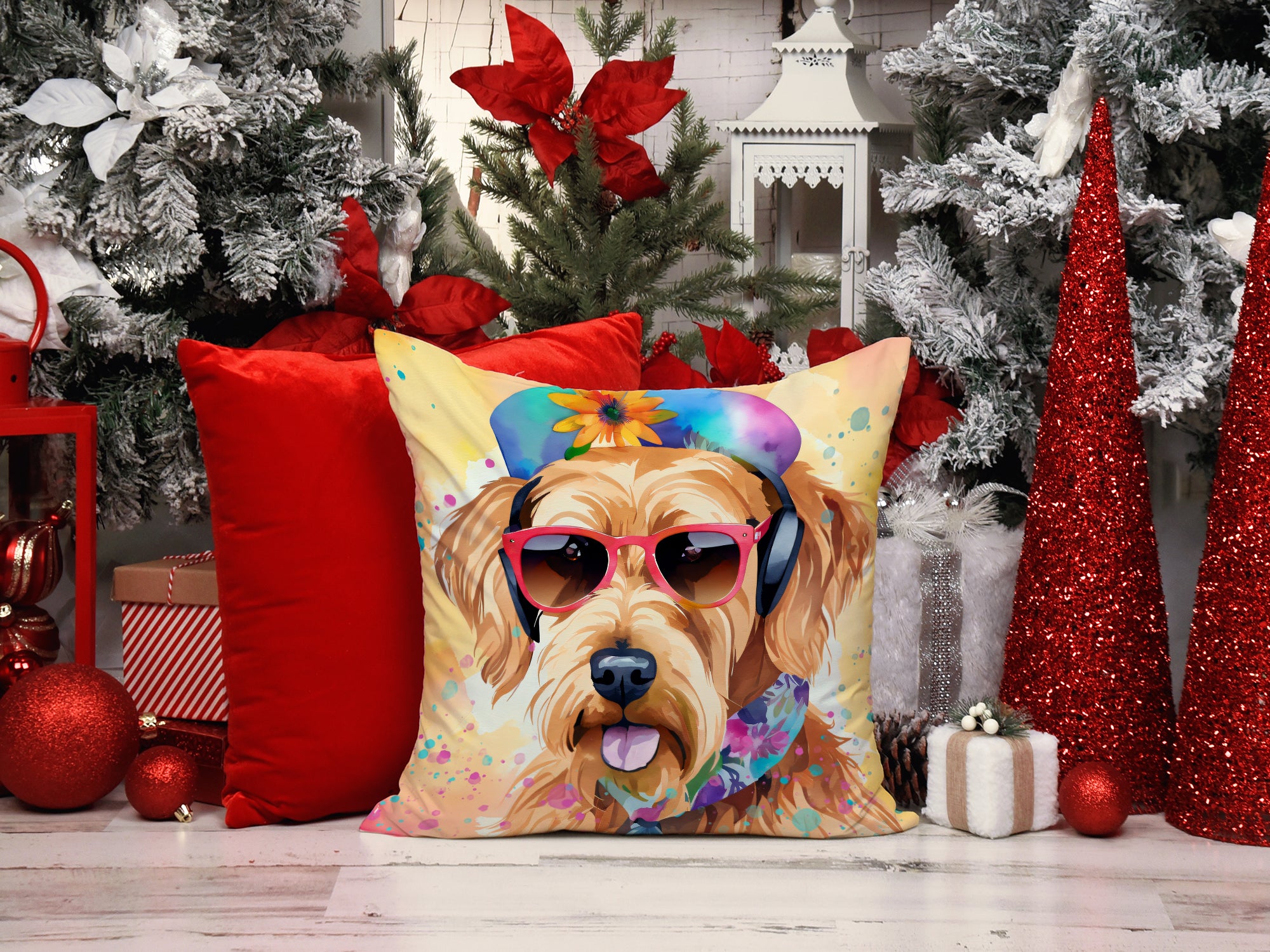 Buy this Airedale Terrier Hippie Dawg Fabric Decorative Pillow