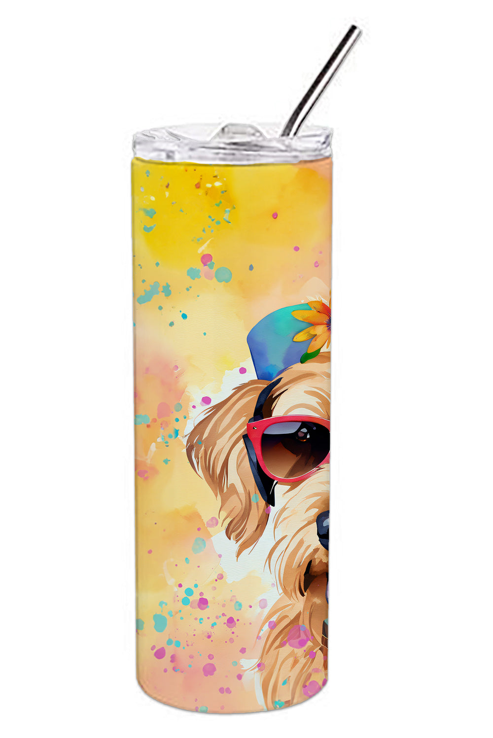 Airedale Terrier Hippie Dawg Stainless Steel Skinny Tumbler