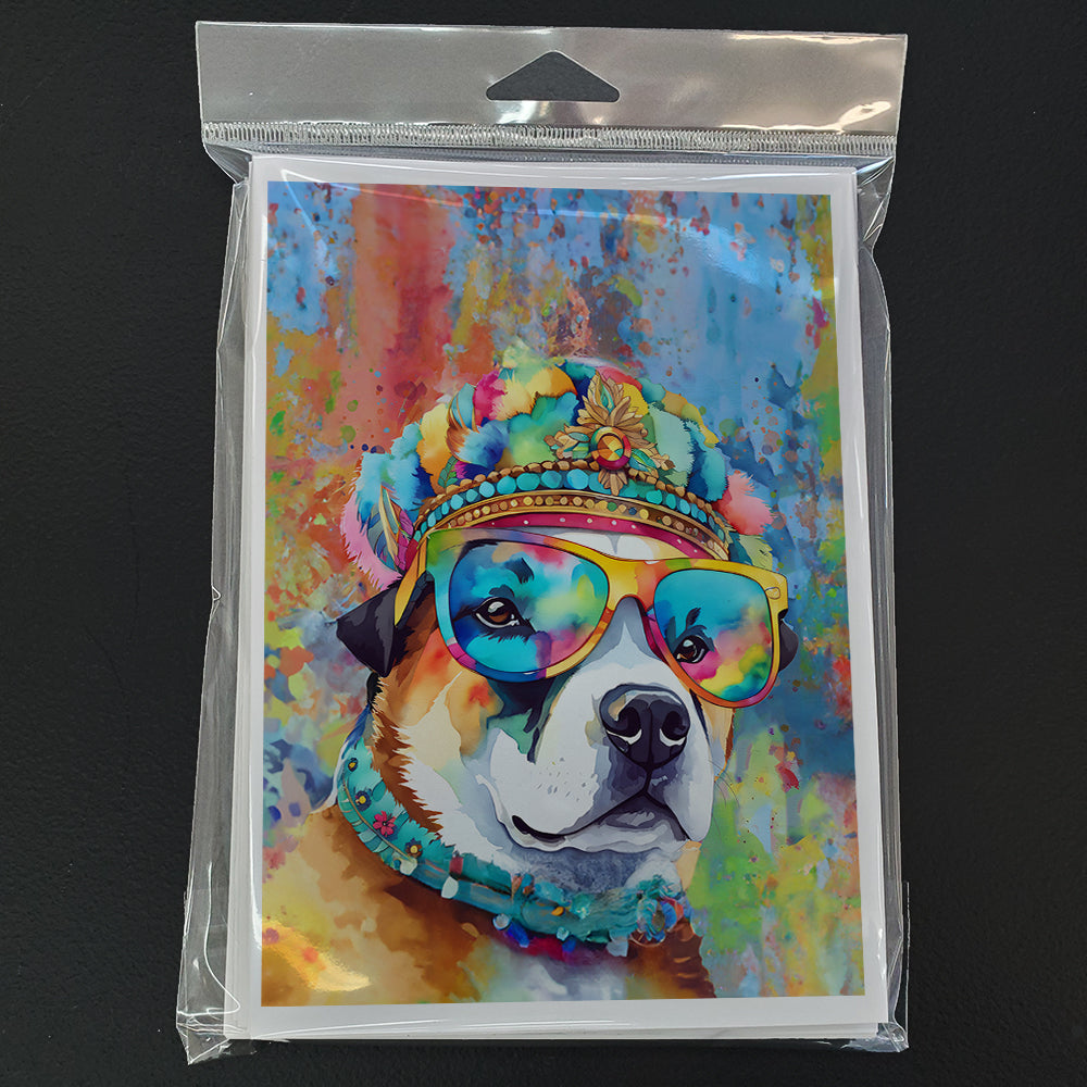 Akita Hippie Dawg Greeting Cards Pack of 8