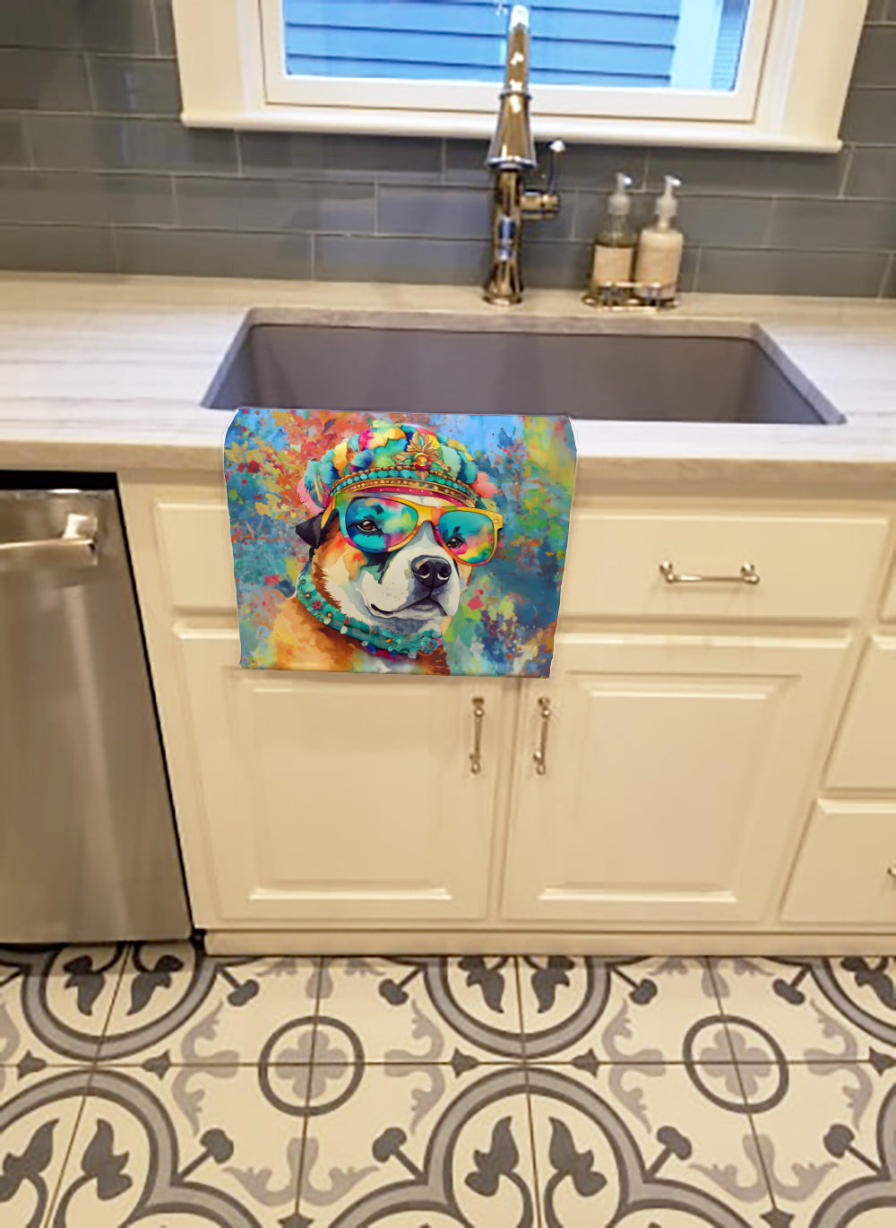 Akita Hippie Dawg Kitchen Towel