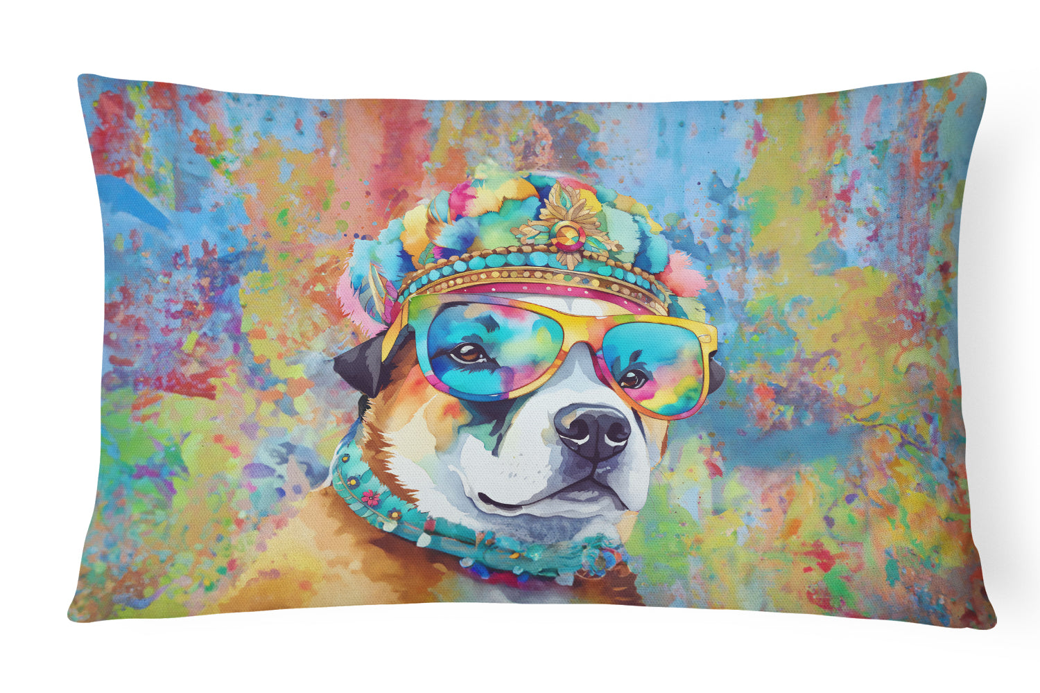Buy this Akita Hippie Dawg Fabric Decorative Pillow