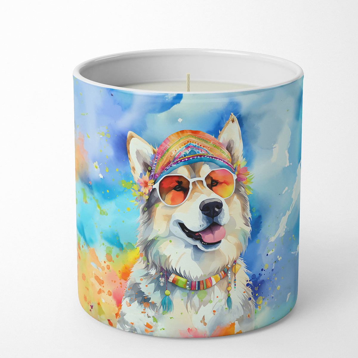 Buy this Alaskan Malamute Hippie Dawg Decorative Soy Candle